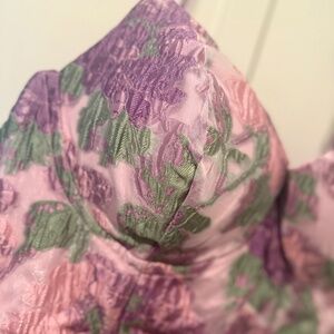 Purple floral midi dress